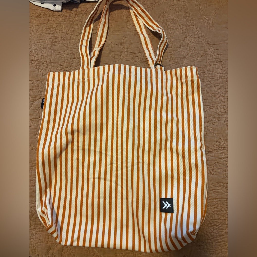Thread Striped Orange and White Tote Bag